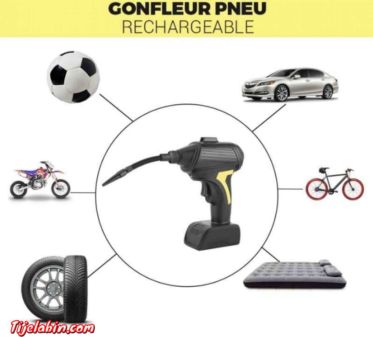 Gonfleur A Batterie 2000mAhAffichage LED + pression Spécif
