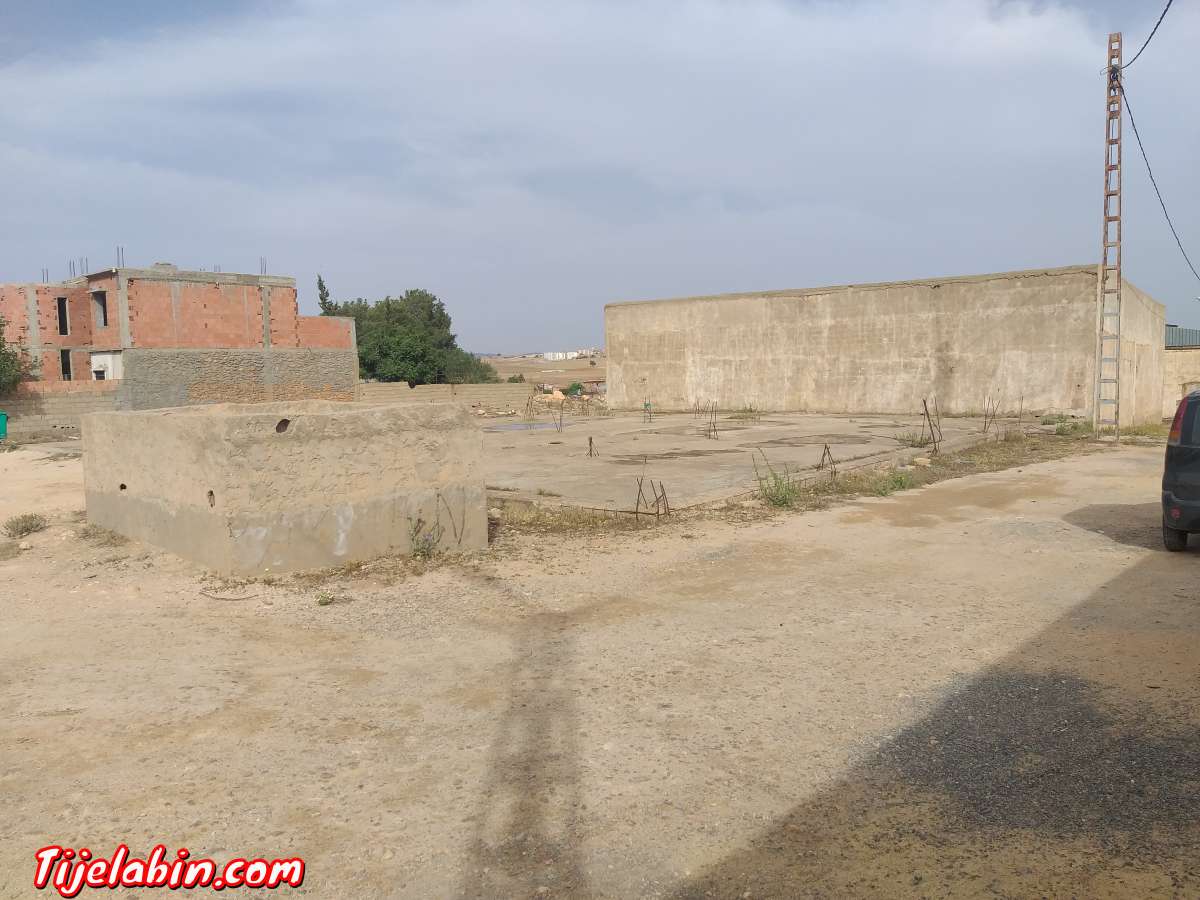 usin de boit  un grand Hangar sur la route