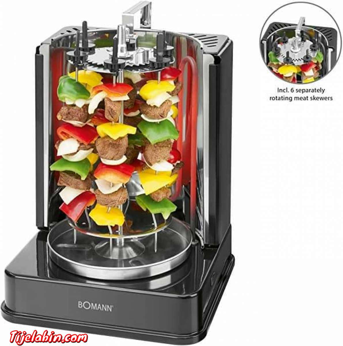 شواية عمودية متعددة الإستعمالات 3في1 للكباب والدجاج وأعواد ا