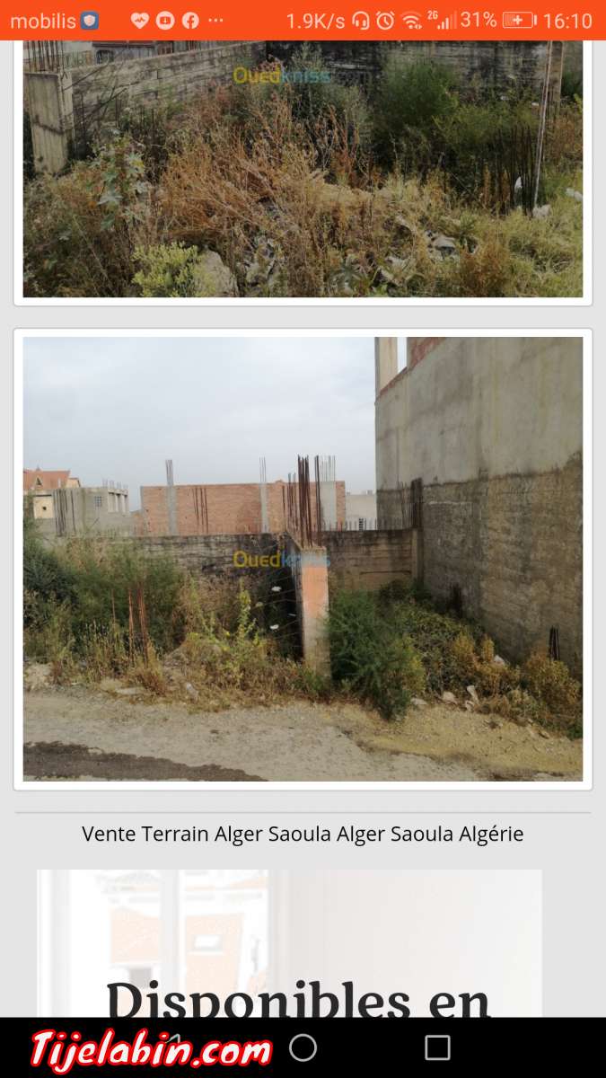 terrain a vendre a Ouled Belhadj  saoula
