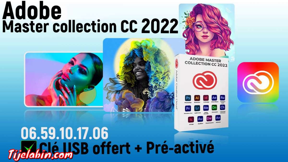 Logiciels Adobe collection 2022/2021 pour MacBook et Windows sur clé USB 32GB