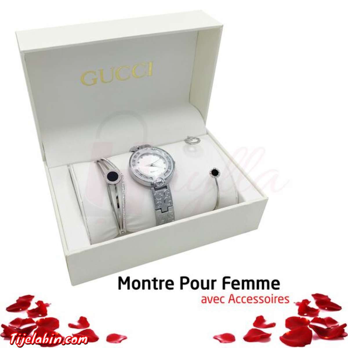 ساعة نسائية فاخرة+سوارين