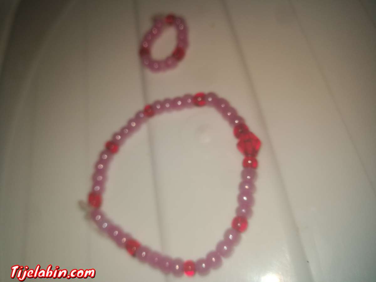 bracelet avec bague simple rose_rouge
