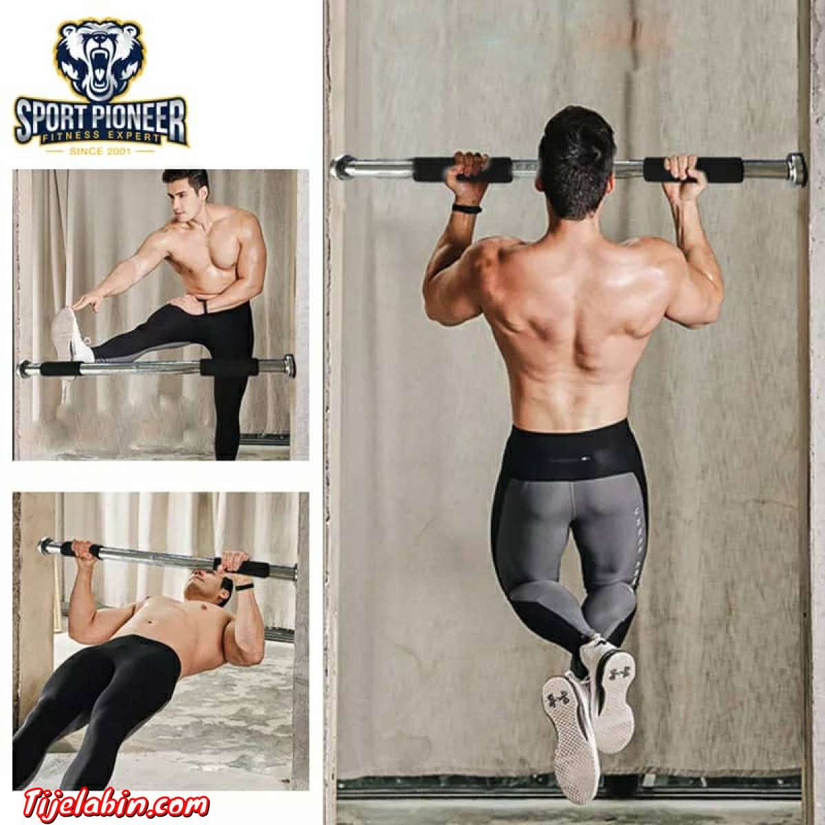 Barre Fixe permanente de porte réglable-Exercice a domicile