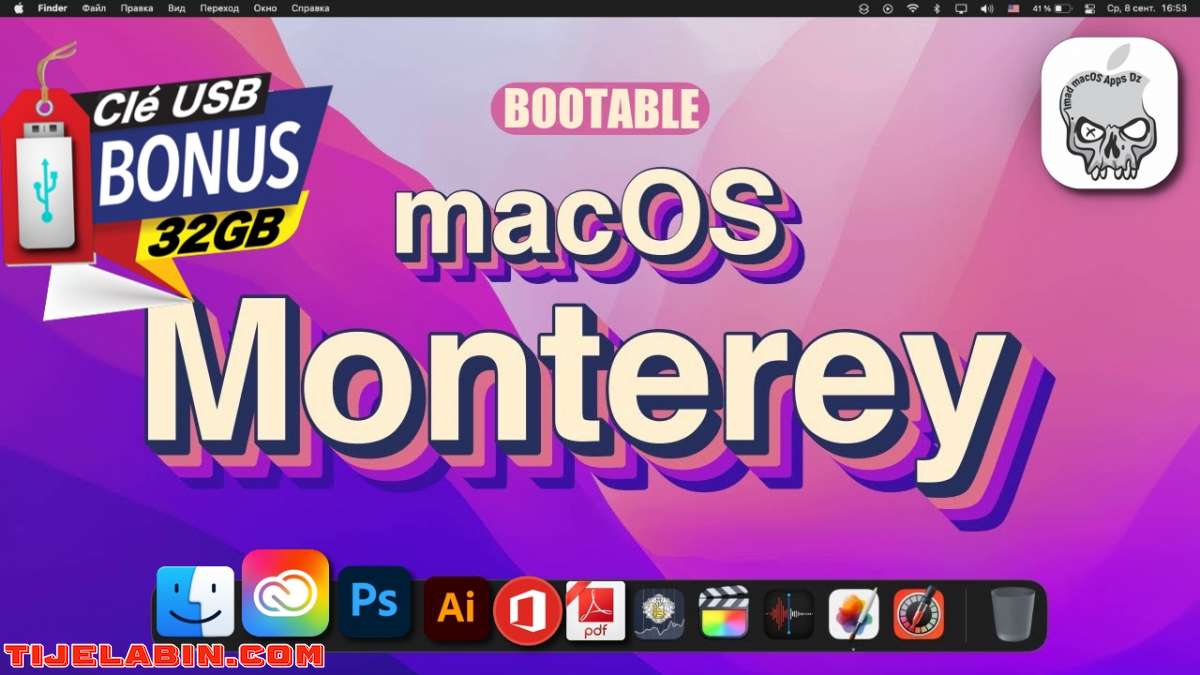 macOS Monterey Systéme Bootable sur clé USB 32GB + 170 Logiciels Professionnel Bonus