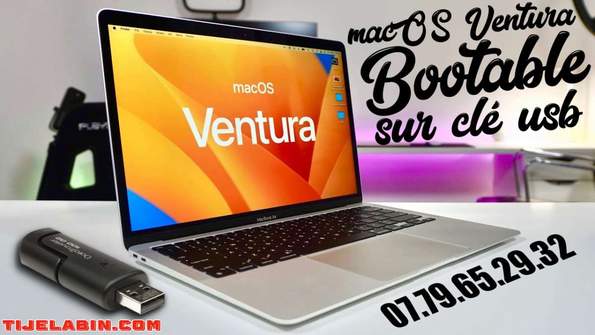 macOS Ventura Systéme Bootable sur clé USB 32GB + 170 Logiciels Professionnel Bonus