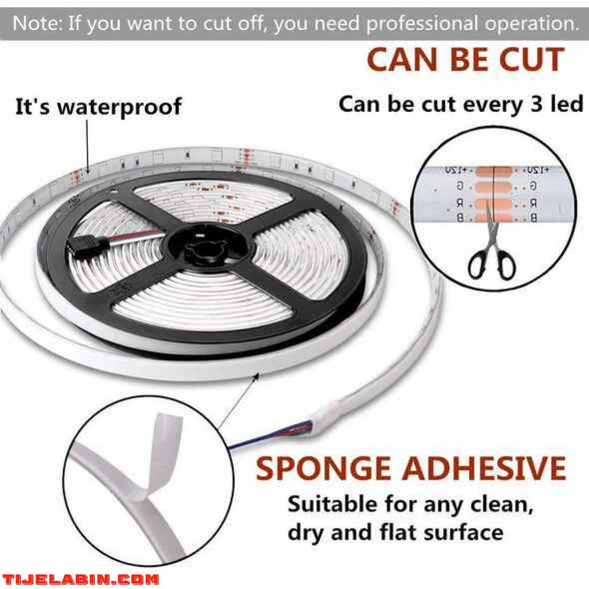 شريط LED مُتعدد الألوان لتزيين الغُرف و المحلات بطول 500 سم Ba