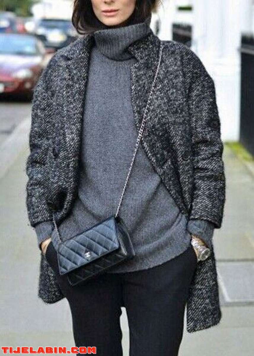 manteau gris pour femme