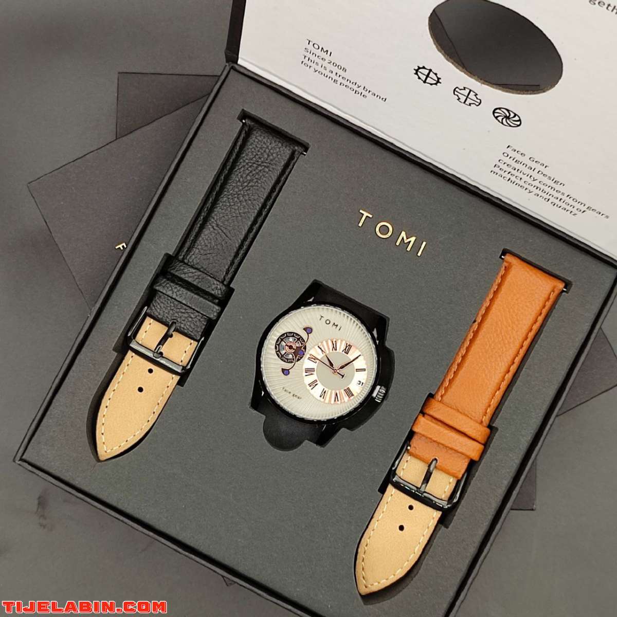 ساعة رجالية بتصميم كلاسيكي و حزامين قوية لمظهر أنيق