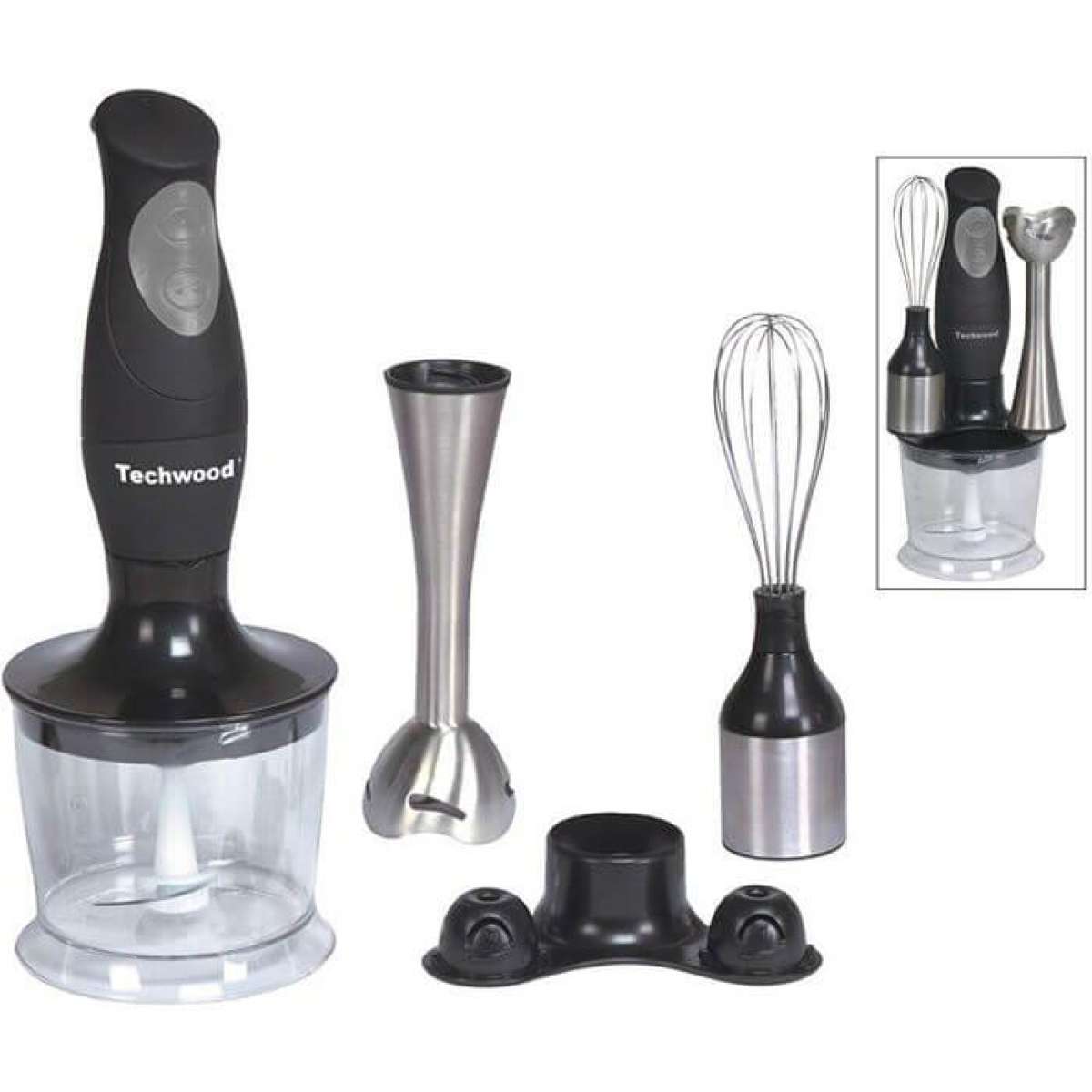 Mixeur Plongeant 3en1 300W 750mL Techwood