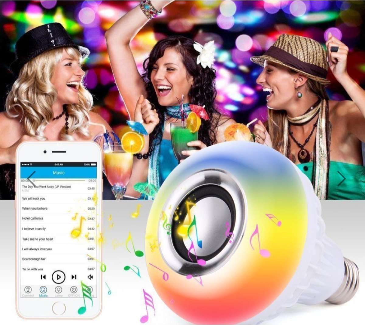 Prcdent Suivant Bluetooth Ampoule hautparleur multicolore dc