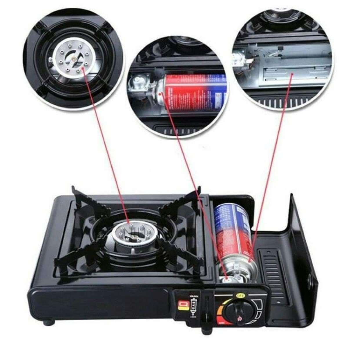 موقد الغاز المحمول 2 قارورات غاز