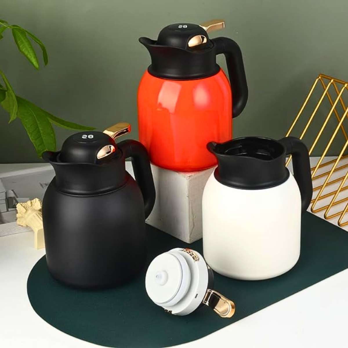 Pichet isotherme  avec bac  th diviset couvercle daffichage