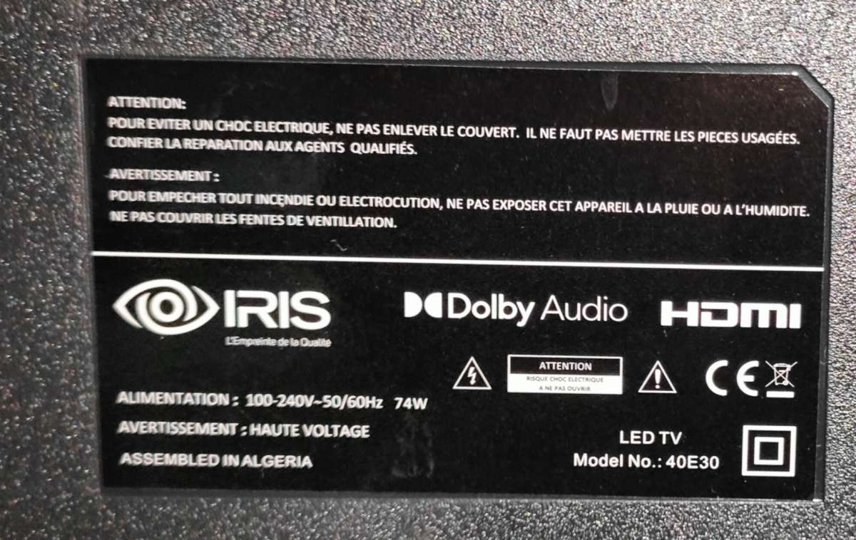 tlvision iris 40 pouce simple neuf jamais utilis