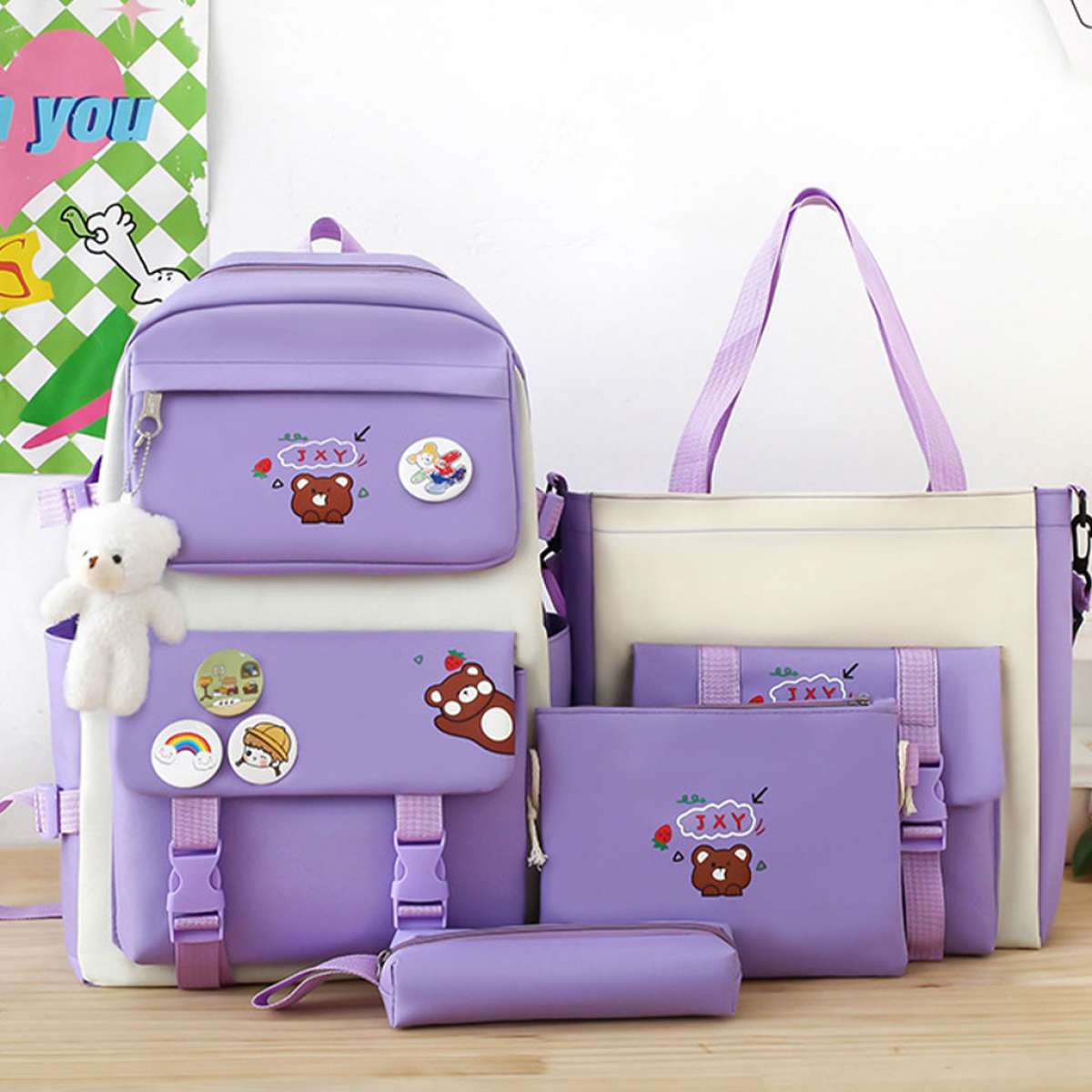 Ensemble Sac  dos Kawaii 4 pices joli sac  dos pour lcole
