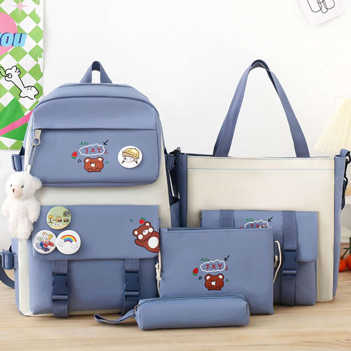 Ensemble Sac  dos Kawaii 4 pices joli sac  dos pour lcole
