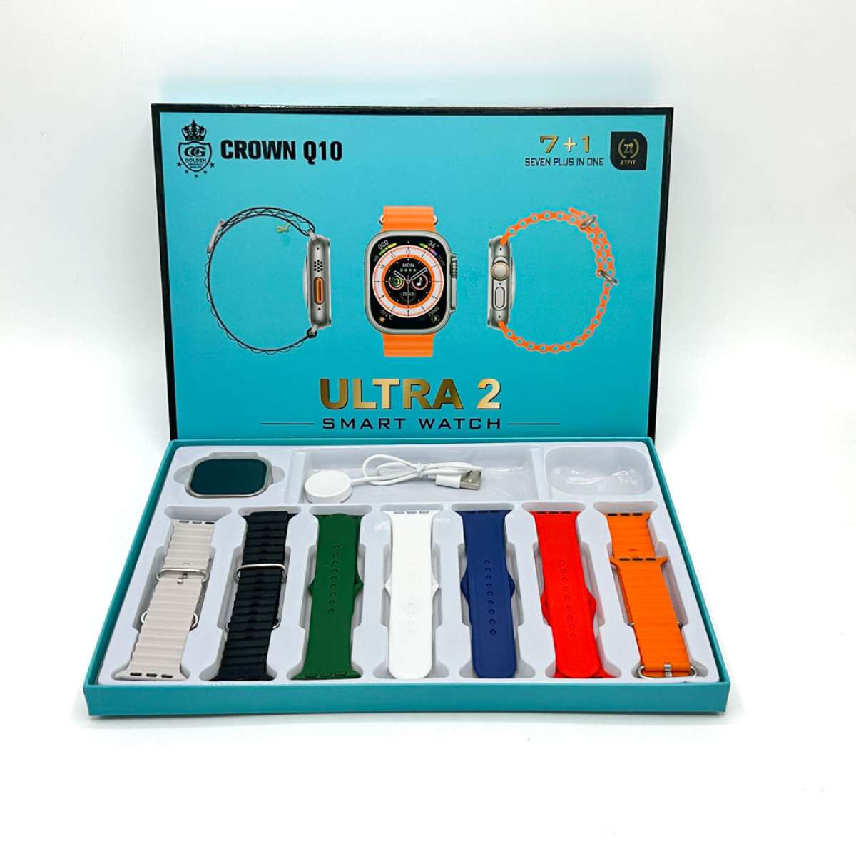 Crown Q10 Smart Watch Ultra 2 avec 7 BraceletsDcouvrez une m