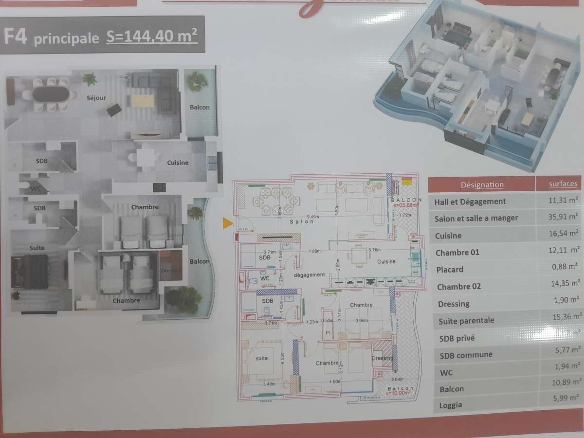 joli F3 F4 F5 d a vendre Kouba rsidence de standing