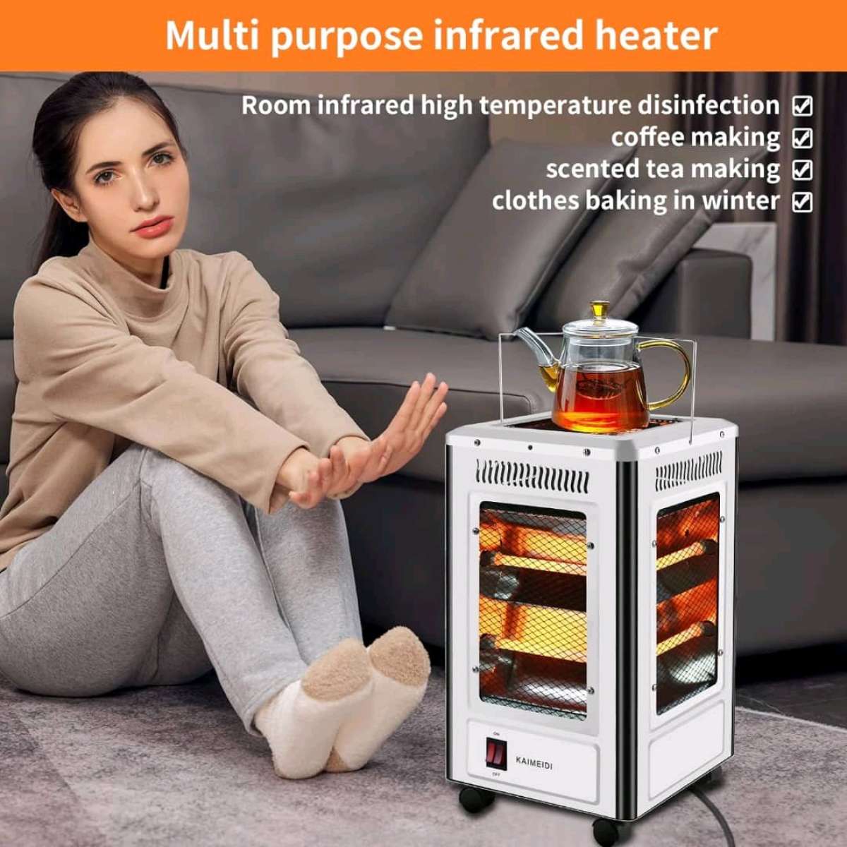 سخان كهربائي وشواية 360 درجة اقتصادي منخفض الاستهلاك 5 جوانب