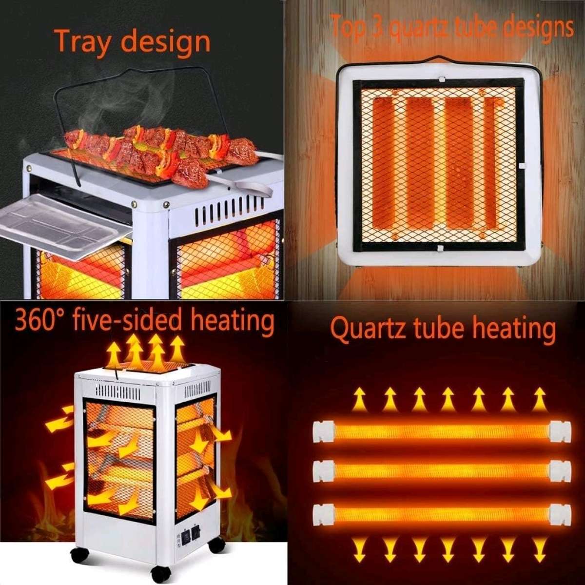 سخان كهربائي وشواية 360 درجة اقتصادي منخفض الاستهلاك 5 جوانب