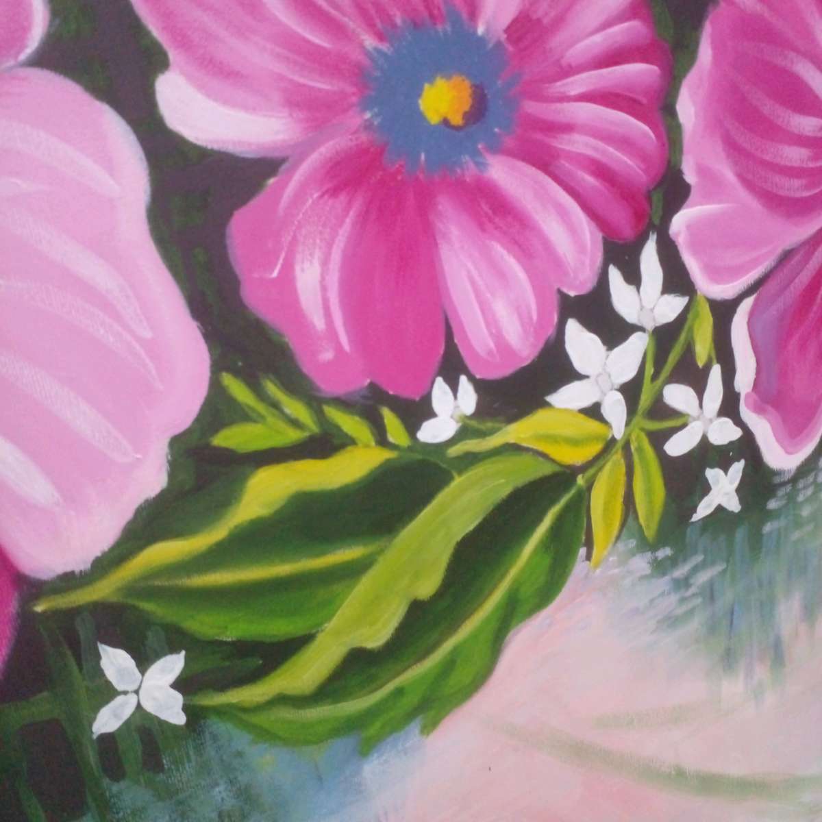 Tableau floral peinture lhuile sur toile