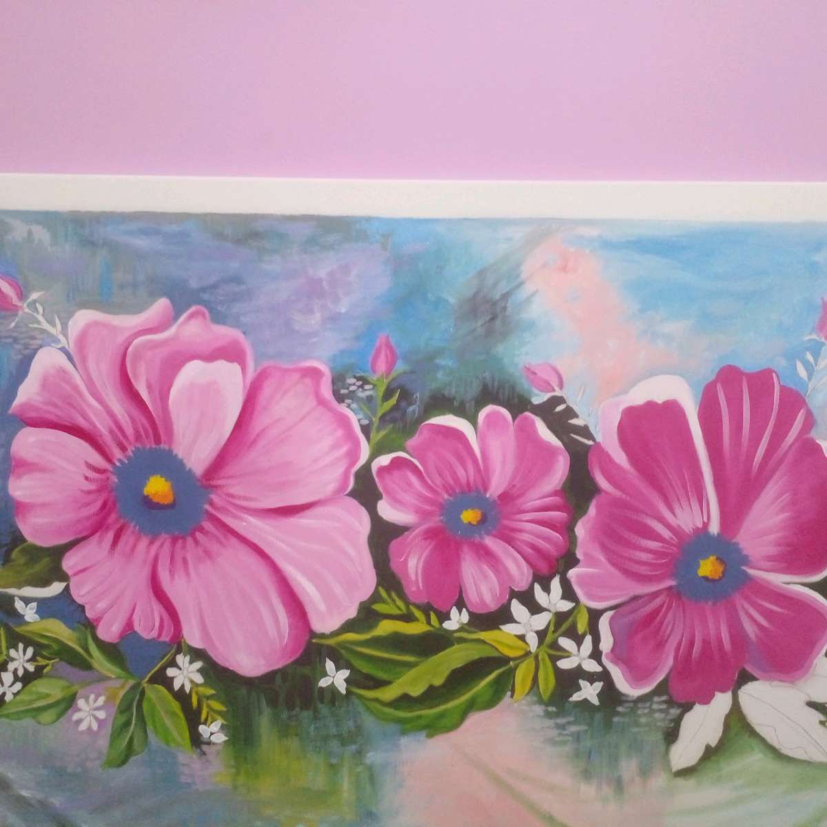 Tableau floral peinture lhuile sur toile
