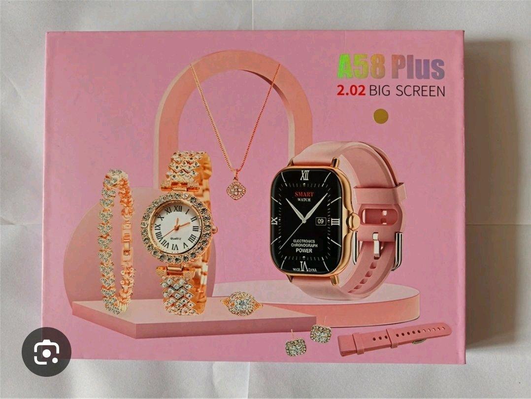Smartbarry A58 Plus  ساعة ذكية مع طقم مجوهرات