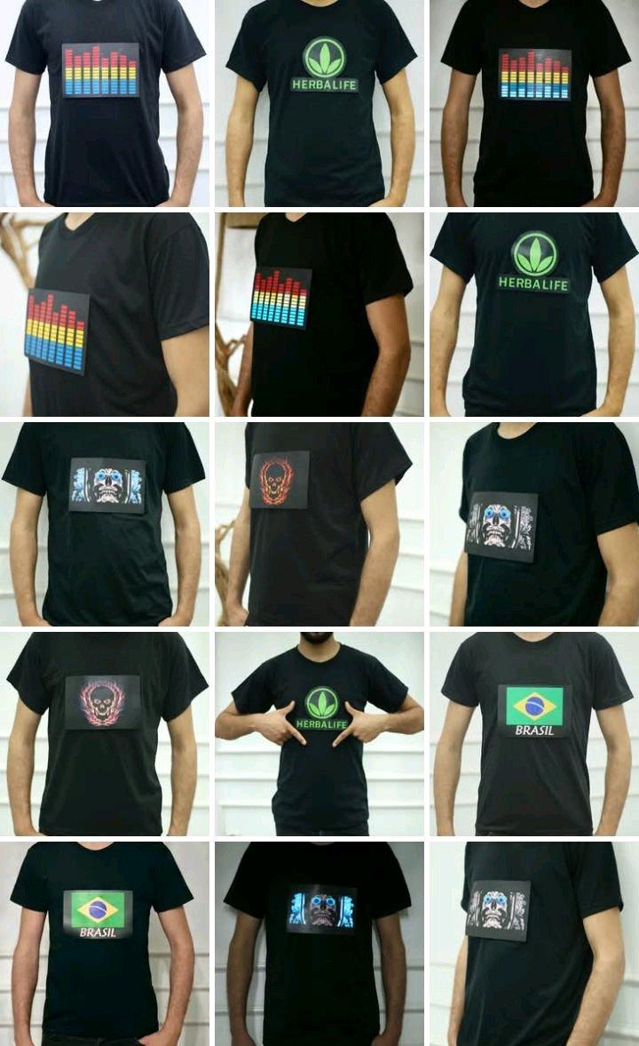 tshirt led retroactif lumineux au son