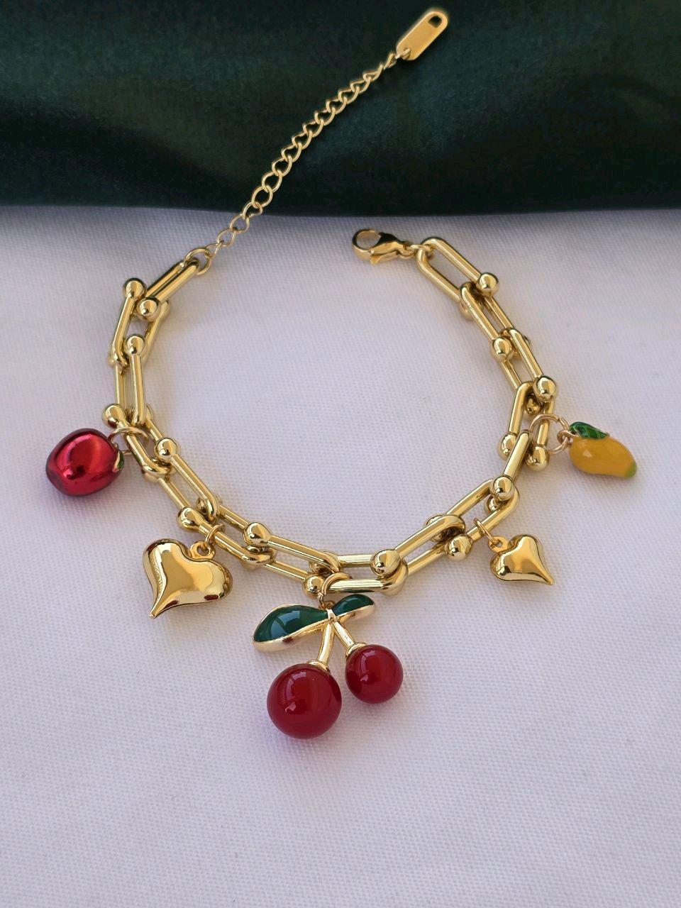 Gourmette Tifanny ceriselle