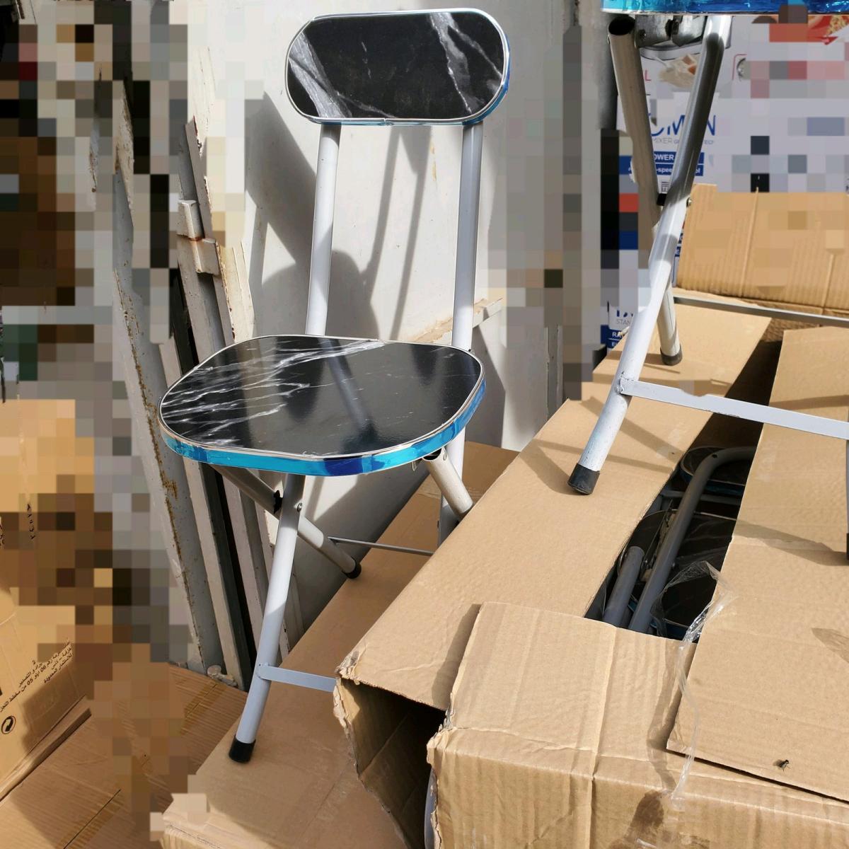 كرسي معدني قابل للطي من الحطب chaise pliable