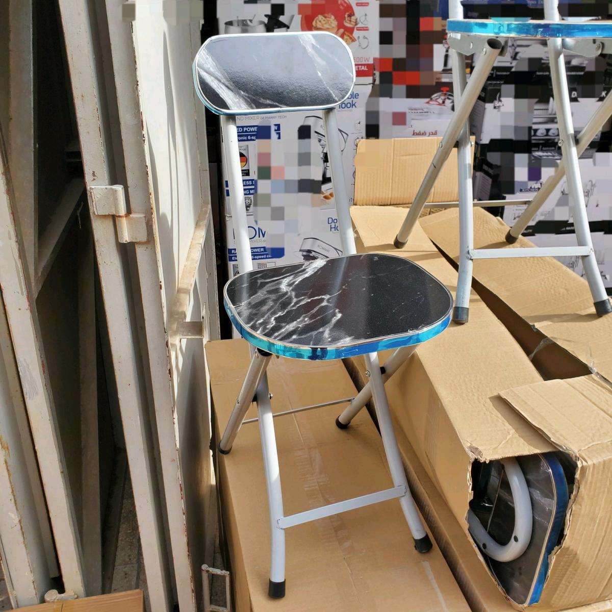 كرسي معدني قابل للطي من الحطب chaise pliable
