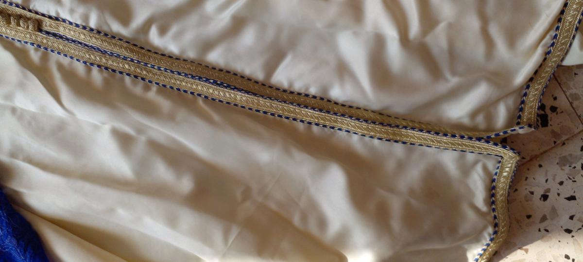caftan grand taille bleu marocain