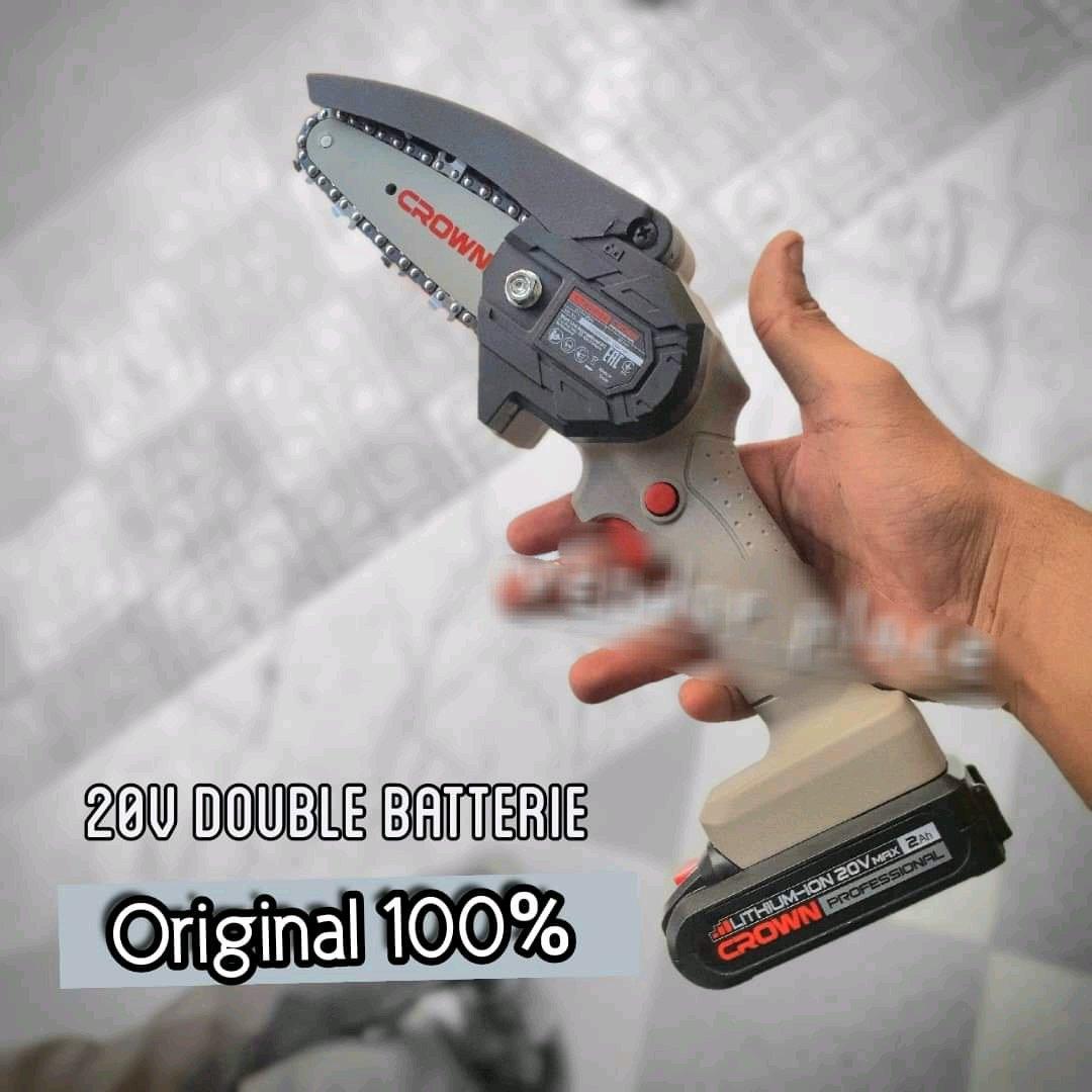 منشار حطب CROWN  20Vنوعية جيدة Double batterie lithium 20v