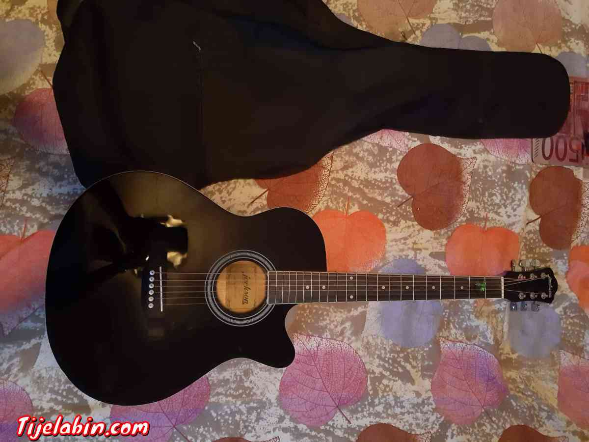 guitare acoustique neuve 6 corde de couleur noir
