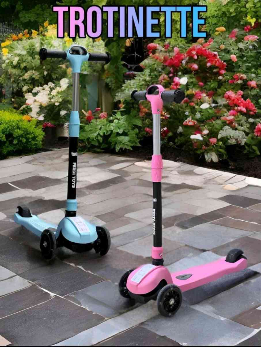 Trottinette Enfant 3 Roues Lumineuses Pliable Hauteur Rgla