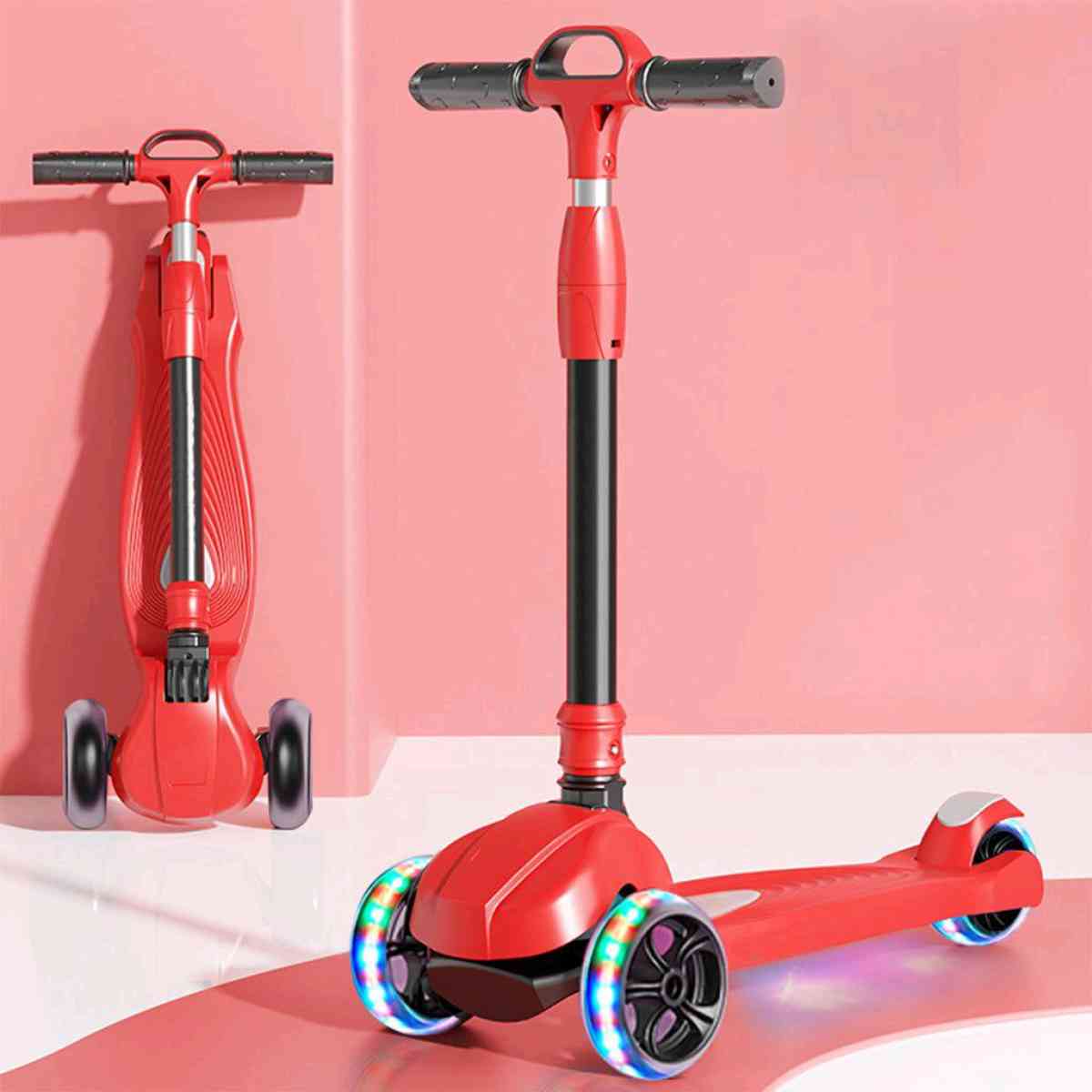 Trottinette Enfant 3 Roues Lumineuses Pliable Hauteur Rgla