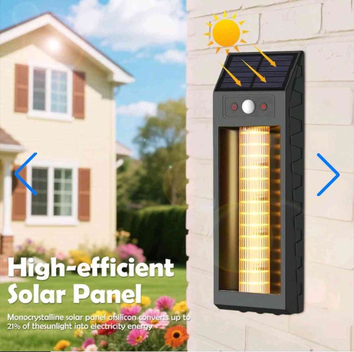 مصباح شمسي خارجي ذكي  إنارة قوية بدون فواتير