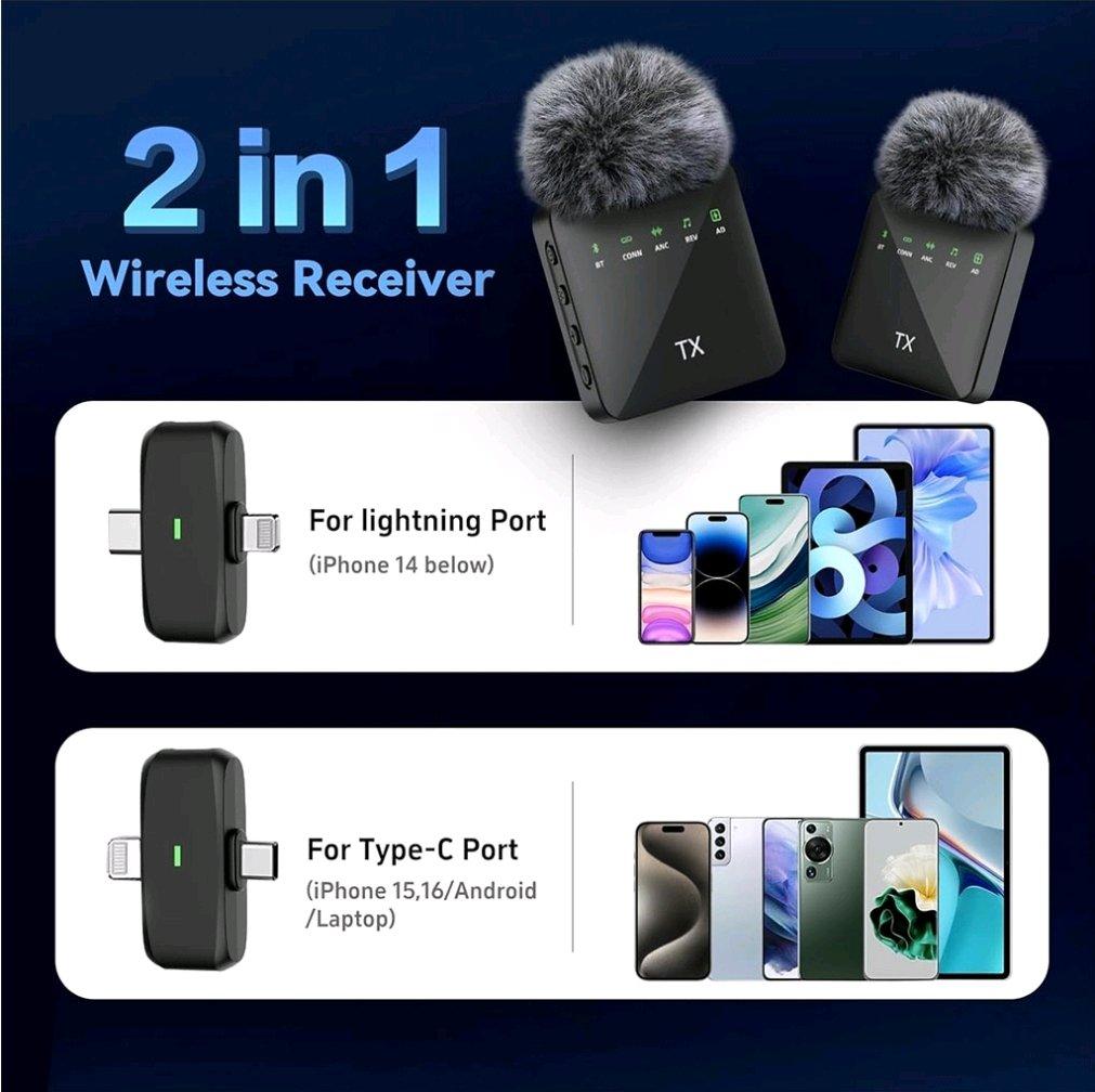Double Microphone Sans Fil Professionnel 2en1 pour iPhone et - Alger Centre, Alger - Tijelabin