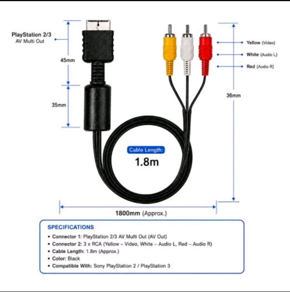 Cable Av Ps2Ps1 longueur 18 m - Dar El Beida, Alger - Tijelabin