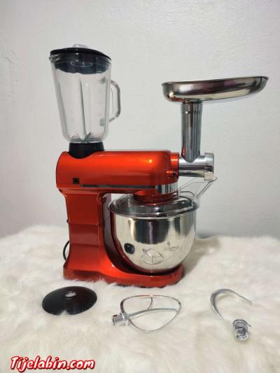 Pétrin 3en1 1000 Watts 5 Litres Couleur rouge Robuste - Thumbnail 2