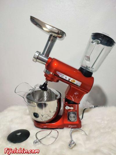 Pétrin 3en1 1000 Watts 5 Litres Couleur rouge Robuste - Thumbnail 4