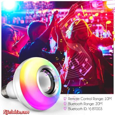 مصباح LED متعدد الألوان مدمج بمكبر الصوت Lampe de Musique LE - Thumbnail 2