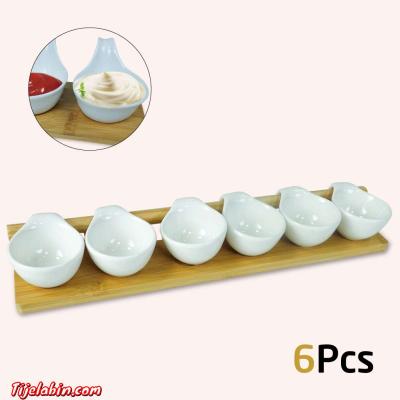 طقم 6 قطع لأطباق الصلصة مع حامل منظم لها عالية الجودة بتصميم - Alger Centre, Alger