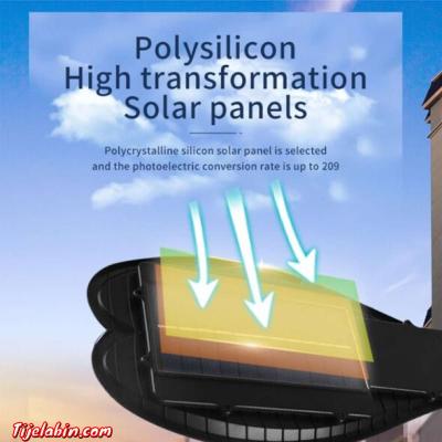 مصباح LED جداري كبير الحجم بمستشعر للحركة مزود بلوحة شمسية - Thumbnail 5