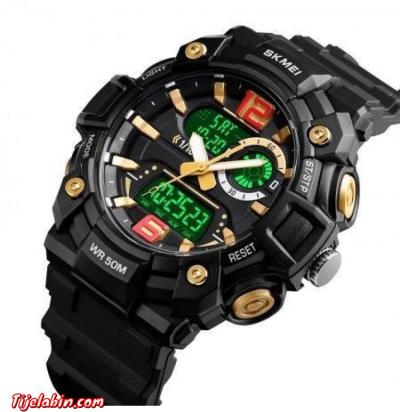 montre skmei original modèle 1529(noir/gold) - Thumbnail 2