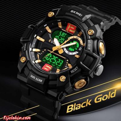 montre skmei original modèle 1529(noir/gold) - Thumbnail 3