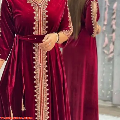 قفطان قطيفة - Thumbnail 3