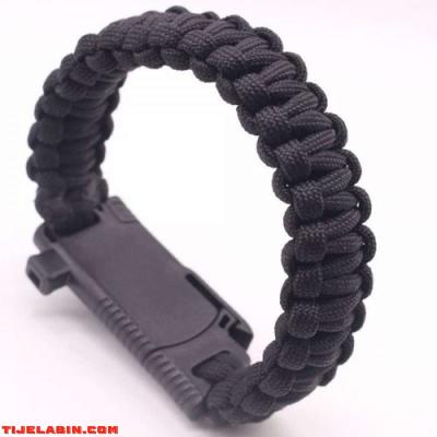 Bracelet de Survie - Paracorde - Noir - Thumbnail 2