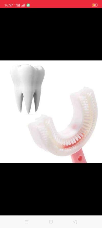 فرشاة اسنان سيليكون للاطفال معزز بشكل U اداة تنظيف 360 درجة - Thumbnail 4