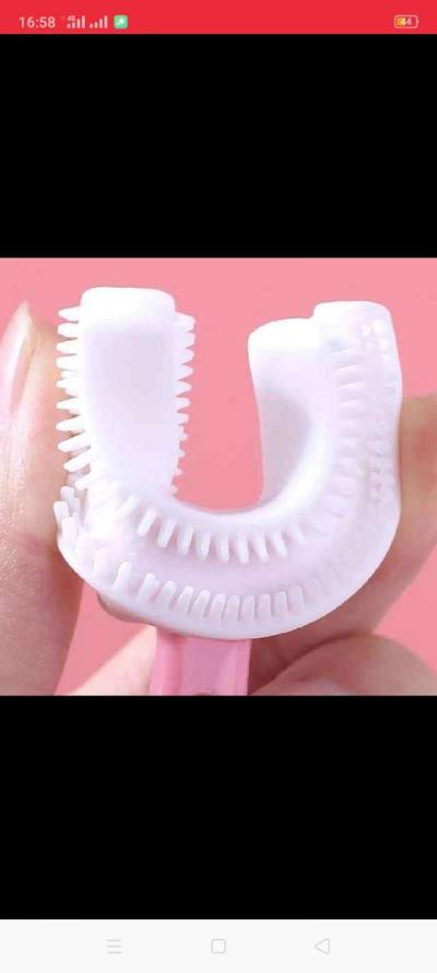 فرشاة اسنان سيليكون للاطفال معزز بشكل U اداة تنظيف 360 درجة - Thumbnail 3